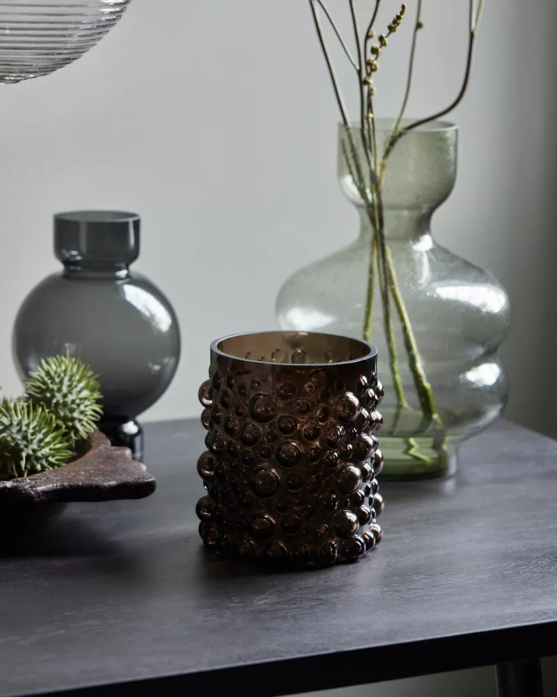 Ljuslykta Foam Brun 19cm - House Doctor