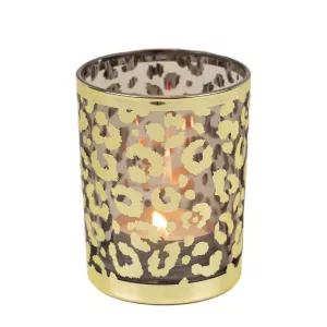 Ljuslykta Leopard Guld Medium 12cm - Mars & More