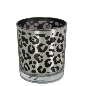 Ljuslykta Leopard Silver Medium 12cm - Mars & More