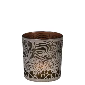 Ljuslykta Safari Mix Brun Liten 8cm - Mars & More