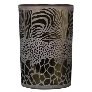Ljuslykta Safari Mix Brun Stor 18cm - Mars & More