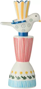 ljusstake i keramik med fågel för kronljus  - Ib Laursen