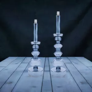 Ljusstake Oljelampa Rökfärgat glas/Krom (Höjd 34 cm) - Peri Living