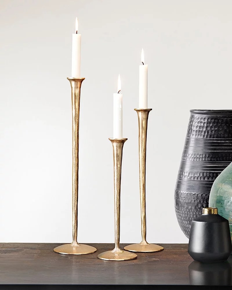 Ljusstake På Fot Gallery guld, 3 olika höjder - Zelected by Houze (Mellan)