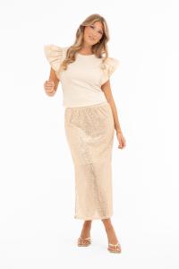 Topp med volangärm, Buttercream Lois - Capri Collection