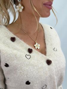 Stickad kofta med hjärtknappar, Beige Lovis - Gemini    BERÄKNAD LEV: JAN/FEB