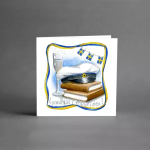 Minikort Studentmössa och böcker "Lycka till i framtiden" - Card Store