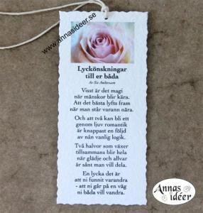 Diktkort - Lyckönskningar till er båda