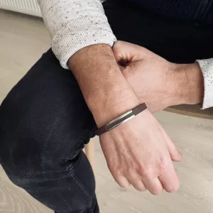 Armband Läder Man, Orust Brun / Rostfritt stål – 7EAST