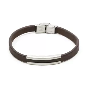 Armband Läder Man, Orust Brun / Rostfritt stål – 7EAST