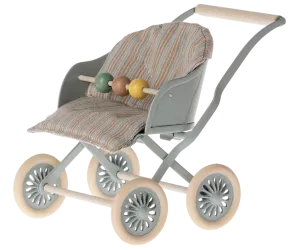 Maileg  - Barnvagn, Baby - Blå