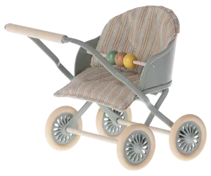 Maileg  - Barnvagn, Baby - Blå