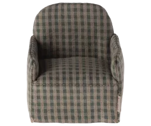 Maileg fåtölj Mus - Grön rutig 2024