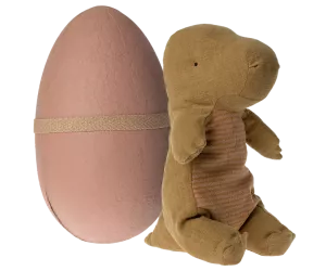 Maileg Gantosaurus i ägg, Medium - Mörk ockra