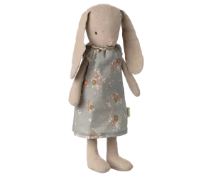 Maileg  - Kanin Storlek 1 Blå Klänning Med Blommor