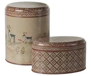 Maileg Metalllburkar, Winter wonderland 2 varianter