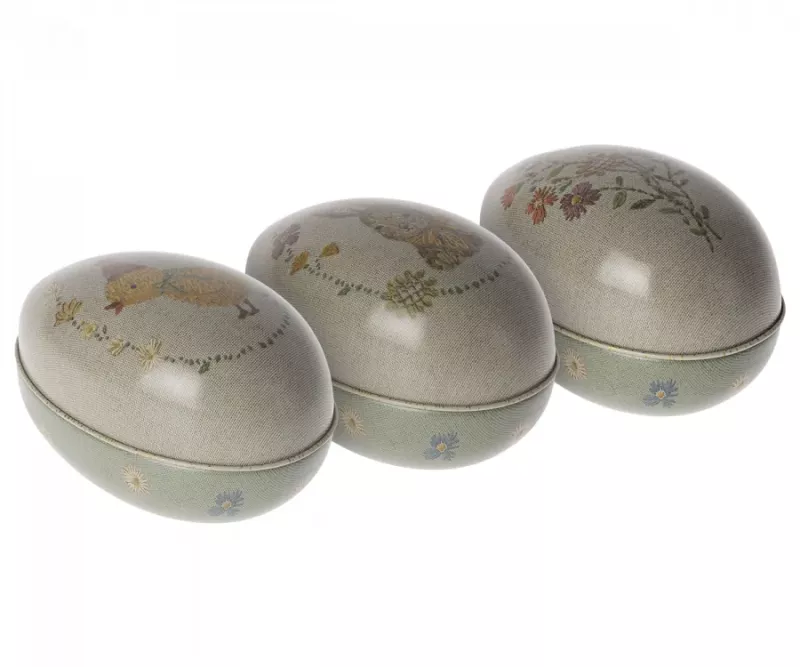 Maileg - Påskägg Metall Litet, 3 varianter (Blommor)