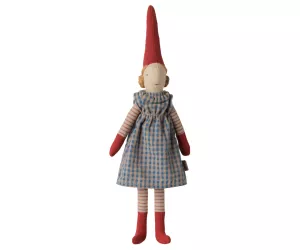 Maileg Pixy, Storlek 1 - Flicka - Blårutig klänning   LEV OKTOBER
