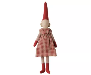 Maileg Pixy, Storlek 1 - Flicka - Rödrutig klänning   LEV OKTOBER