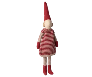 Maileg Pixy, Storlek 1 - Flicka - Stickad rödrandig klänning   LEV OKT/NOV