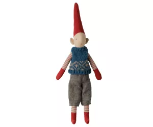 Maileg Pixy, Storlek - Pojke - Blå stickad väst   LEV OKTOBER