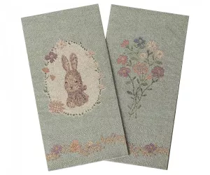 Maileg  - Servett, Lapin de Pâques - Grön/rosa
