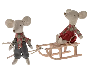 Maileg Släde i trä, mus