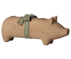 Maileg Träljusstake, Gris, Advent, Medium - Natur   LEV OKTOBER
