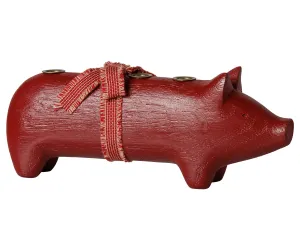 Maileg Träljusstake, Gris, Advent, Medium - Röd   LEV OKTOBER