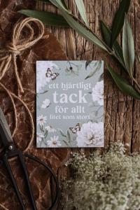 Maja Gåvokort - Ett hjärtligt tack (Grönt blommigt)