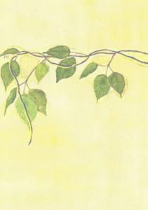 Dubbelvikt kort i akvarell - Majstång