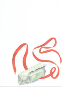 Dubbelvikt julkort i akvarell - Dörrkrans