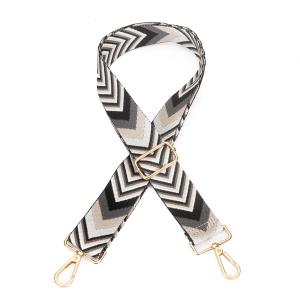 Axelbandsrem till väska, Svart, vit, beige, grå (Marathi) - Gemini