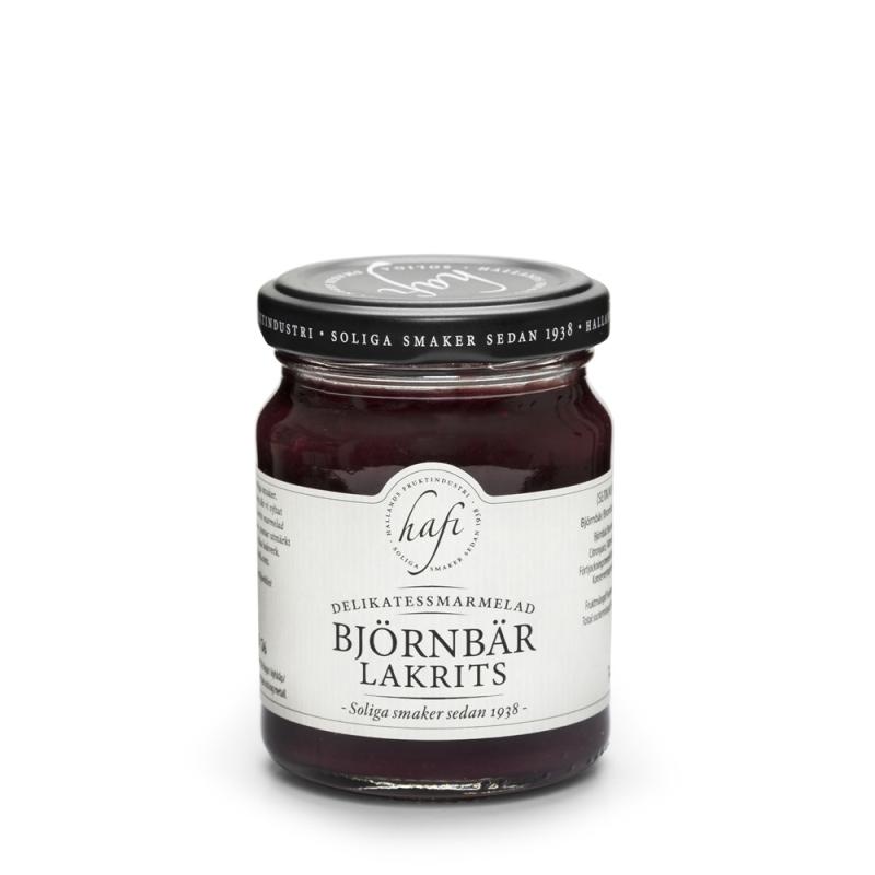 Marmelad med smak av björnbär och lakrits - Hafi