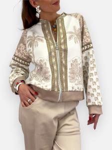 Jacka med palmer, Beige Meta - Gemini