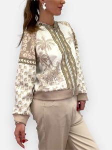 Jacka med palmer, Beige Meta - Gemini