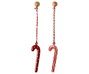 Metal ornament, Sugar cane / Polkagriskäpp - Maileg