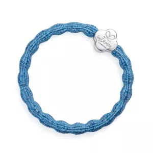 Snodd Metallic, Himmelsblå med silverfärgad fyrklöver - byEloise