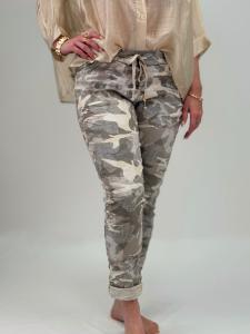 Magiskt strechig byxa, Beige Camo, Monika - Gemini