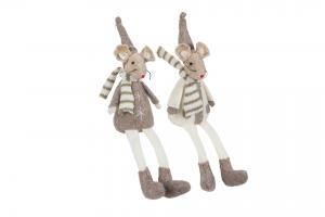 Mus sittande Creme/Mullvad (Cremefärgad tröja) - A lot