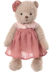 Nalle, Eva (30 cm) Mörkrosa känning med rosa spetskrage - Bukowski