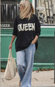 Tröja Oversize, Svart Queen - Love Forever