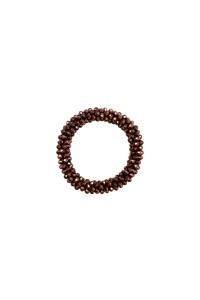 Armband / Hårsnodd med små pärlor, Deep Coffee, Nanna - Black Colour