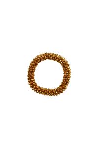 Armband / Hårsnodd med små pärlor, Guld, Nanna - Black Colour