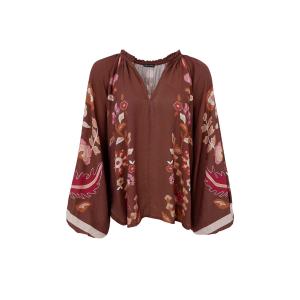 Blus, Brun mönstrad, Marigold -  Black Colour