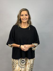 Stickad ponchotröja, Svart (Nessa) - Mix by Heart