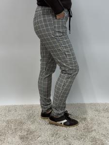 Magiskt stretchig byxa, Rutig Brun (Noomi) - Mix by Heart