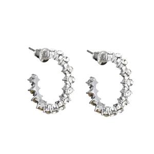 Örhängen, strassprydd ring "silver" - Gemini