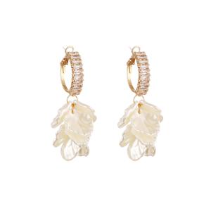 Örhängen, Creoler med pärlemorskimrande blad - Gemini