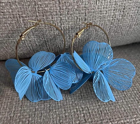 Örhängen Blå Blommor - Fashion by K